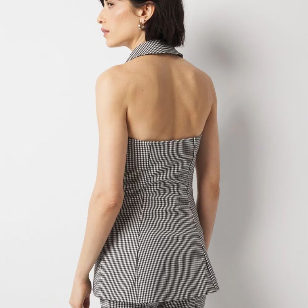 NWT WHITE HOUSE BLACK MARKET GINGHAM VEST 6 10 - Picture 3 of 4